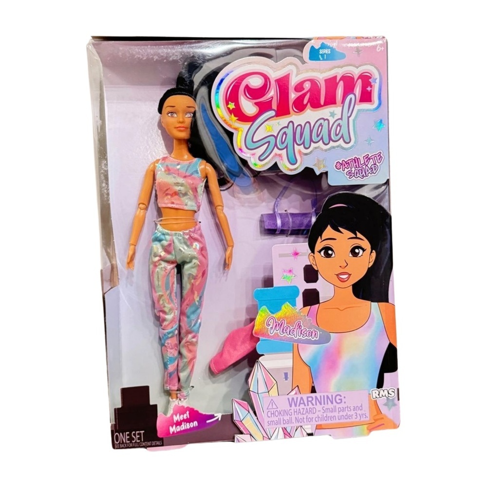 Glam Squad Yoga Doll, specifically the Madison" character.with Colorful Outfit